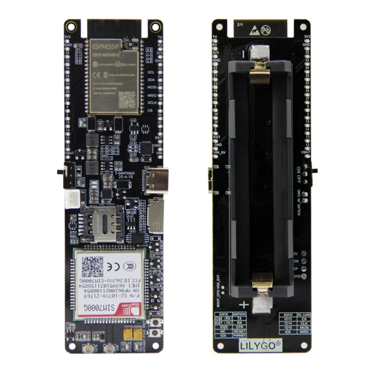 WiFi Bluetooth 18560バッテリーホルダー ソーラー充電モジュール開発ボード、T-SIM7000G