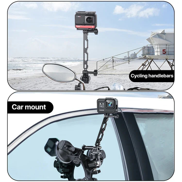GoPro、Insta360、DJIおよびその他のアクションカメラ用アルミニウム延長アームグリップエクステンダー