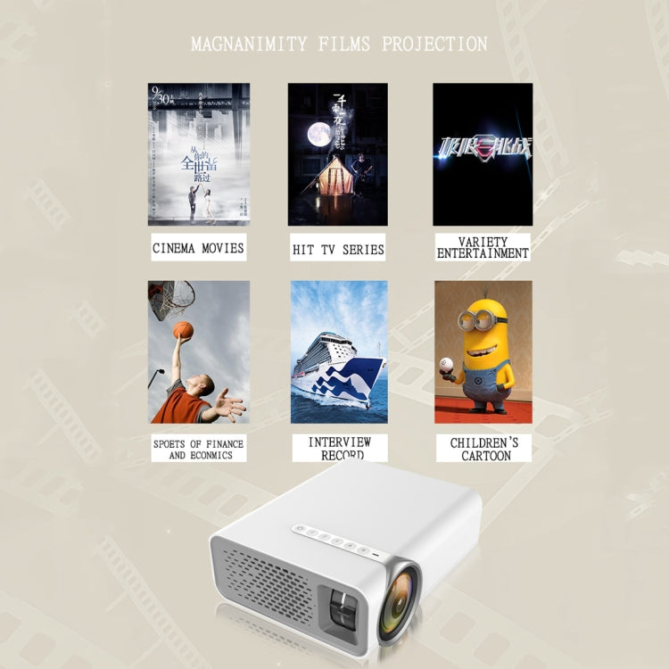 YG520 1800ルーメン HD LCDプロジェクター、内蔵スピーカー、Uディスク、モバイルハードディスク、SDカード、AV接続DVD、セットトップボックス対応、標準版