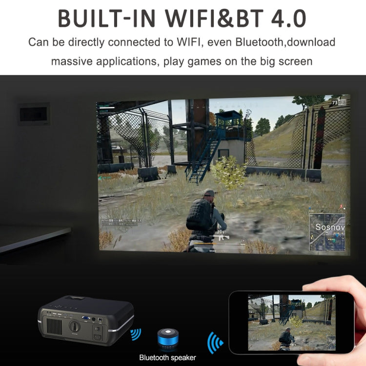 DH-A10 5.8インチLCDスクリーン 4200ルーメン 1280×800P HDスマートプロジェクター リモコン付き、Android 6.0 OS、WiFi、Bluetooth、HDMIx2、USBx2、VGA、AV IN/RCA、RJ45、LAN対応