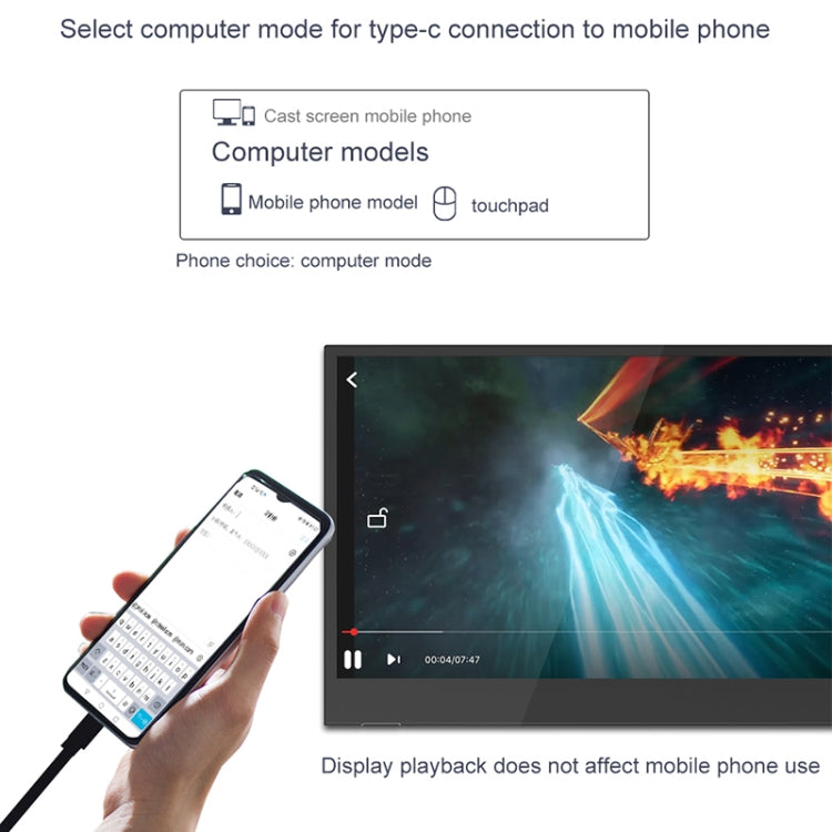 M8 14インチ 1080P 超薄型HDポータブル狭額縁ディスプレイ