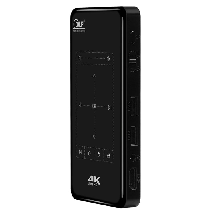P09 ポータブル4KウルトラHD DLPミニスマートプロジェクター 赤外線リモコン付き Amlogic S905X 4コア A53 最大1.5GHz Android 6.0 1GB+8GB 2.4G/5G WiFi対応 Bluetooth TFカード対応