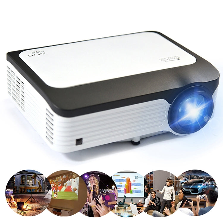 Wejoy L6 5インチ 200 ANSIルーメン 1920 x 1080P Android 6.0 HD Bluetooth 4.0 WiFi HDスマートプロジェクター、AV / VGA / HDMI / 2 x USB / RJ45対応、1G+8G、Android 6.0