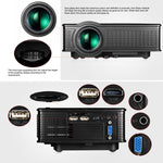 LY-50 1800ルーメン 1280x800 ホームシアター LEDプロジェクター リモコン付き、AV & USB & VGA & HDMI対応、LY-50