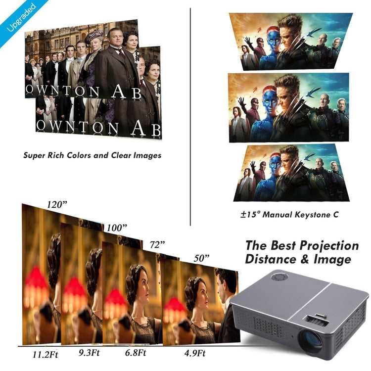 Wejoy L5 ホームシアター 調整可能な光学キーストーン フルHD 1080P LED LCDビデオプロジェクター リモコン付き