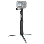 RUIGPRO 一体型ハンドヘルド三脚 セルフィースティック 伸縮モノポッドマウント GoPro、Insta360、DJIおよびその他のアクションカメラ用、ブラック
