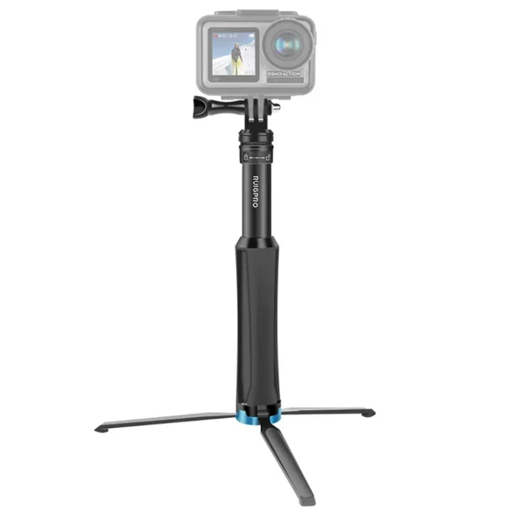 RUIGPRO 一体型ハンドヘルド三脚 セルフィースティック 伸縮モノポッドマウント GoPro、Insta360、DJIおよびその他のアクションカメラ用、ブラック