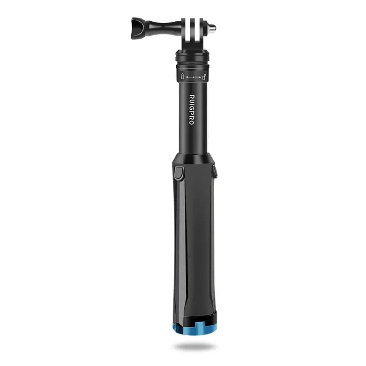 RUIGPRO 一体型ハンドヘルド三脚 セルフィースティック 伸縮モノポッドマウント GoPro、Insta360、DJIおよびその他のアクションカメラ用、ブラック