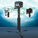 RUIGPRO 一体型ハンドヘルド三脚 セルフィースティック 伸縮モノポッドマウント GoPro、Insta360、DJIおよびその他のアクションカメラ用、ブラック