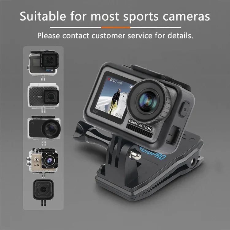 RUIGPRO 360度回転バックパックRec-Mountsクリップクランプマウント ネジ付き GoPro、Insta360、DJIおよびその他のアクションカメラ用、360度回転クリップ