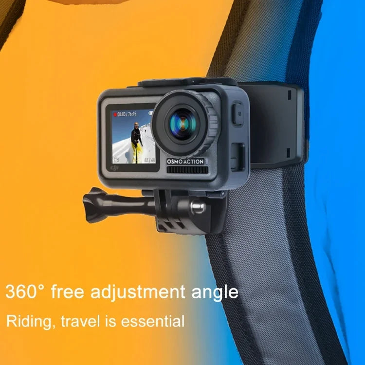 RUIGPRO 360度回転バックパックRec-Mountsクリップクランプマウント ネジ付き GoPro、Insta360、DJIおよびその他のアクションカメラ用、360度回転クリップ