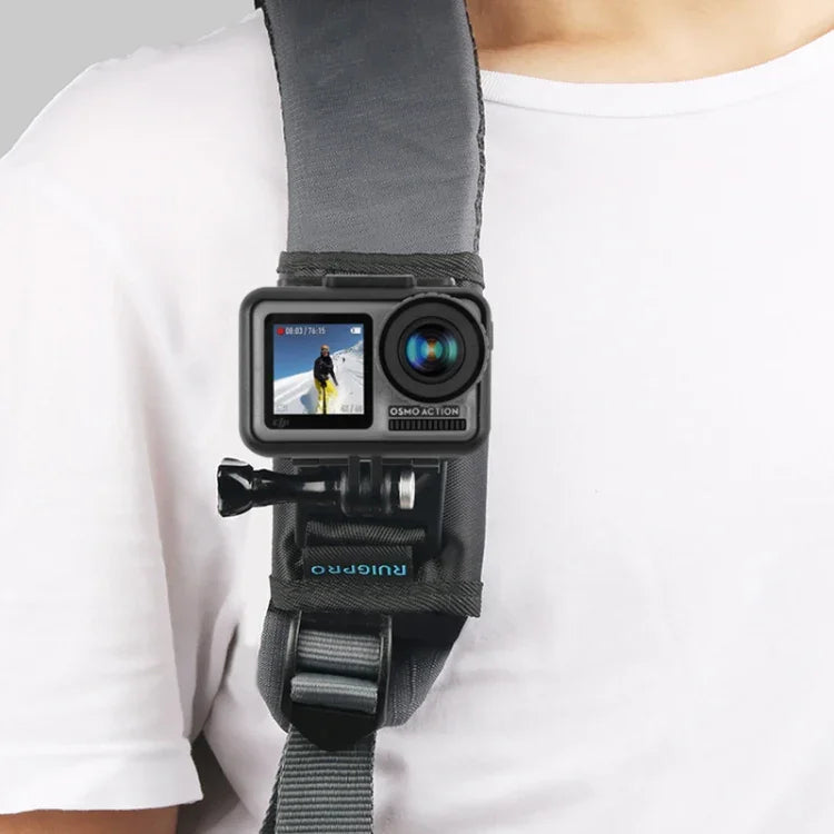 RUIGPRO フック＆ループファスナー バックパックRec-Mountsクリップクランプマウント ネジ付き GoPro、Insta360、DJIおよびその他のアクションカメラ用、フック＆ループファスナ―クリップ