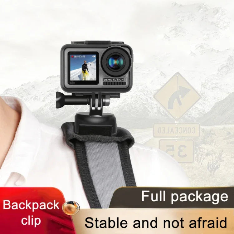 RUIGPRO フック＆ループファスナー バックパックRec-Mountsクリップクランプマウント ネジ付き GoPro、Insta360、DJIおよびその他のアクションカメラ用、フック＆ループファスナ―クリップ