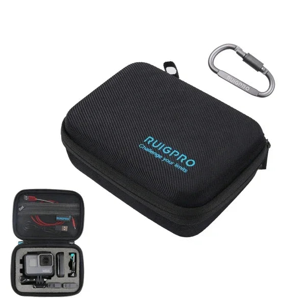 RUIGPRO 衝撃吸収防水ポータブルケース DJI Osmo Action用、サイズ：17.3cm x 12.3cm x 6.5cm、小型