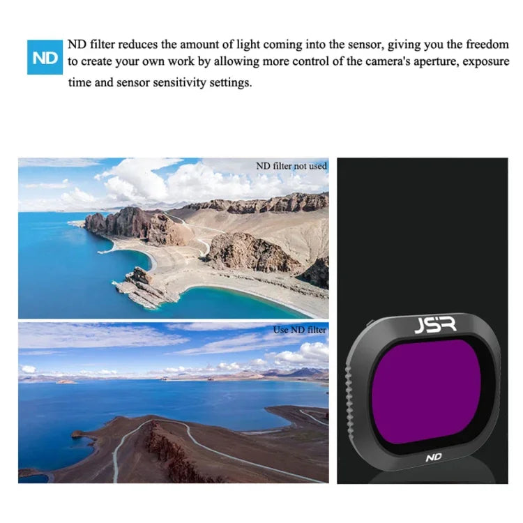JSR ドローン 4-in-1 ND8PL+ND16PL+ND32PL+ND64PL レンズフィルター DJI MAVIC 2 Pro 用、ND8PL+ND16PL+ND32PL+ND64PL