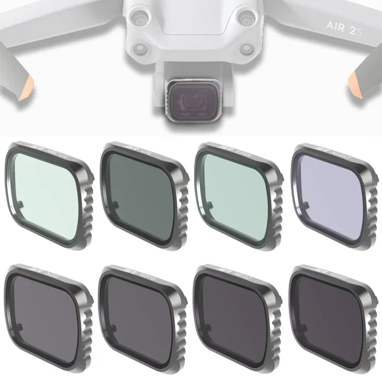JSR KS 8-in-1 UV + CPL + ND8 + ND16 + ND32 + ND64 + STAR + NIGHT レンズフィルター DJI Air 2S用 アルミフレーム, UV + CPL + ND8 + ND16 + ND32 + ND64 + STAR + NIGHT