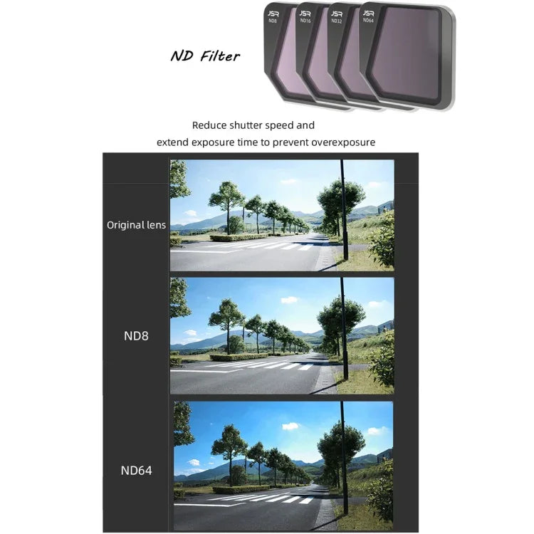JSR Drone 3 in 1 CPL+ND8+ND16 Lens Filter for DJI Mavic 3, CPL+ND8+ND16