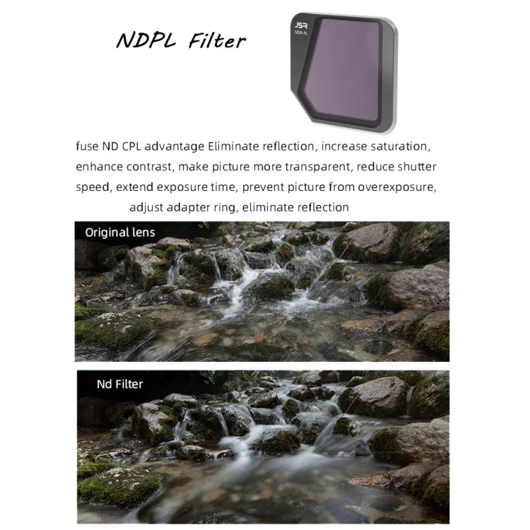 JSRドローン 4-in-1 ND8PL+ND16PL+ND32PL+ND64PL レンズフィルター DJI Mavic 3用、ND8PL+ND16PL+ND32PL+ND64PL