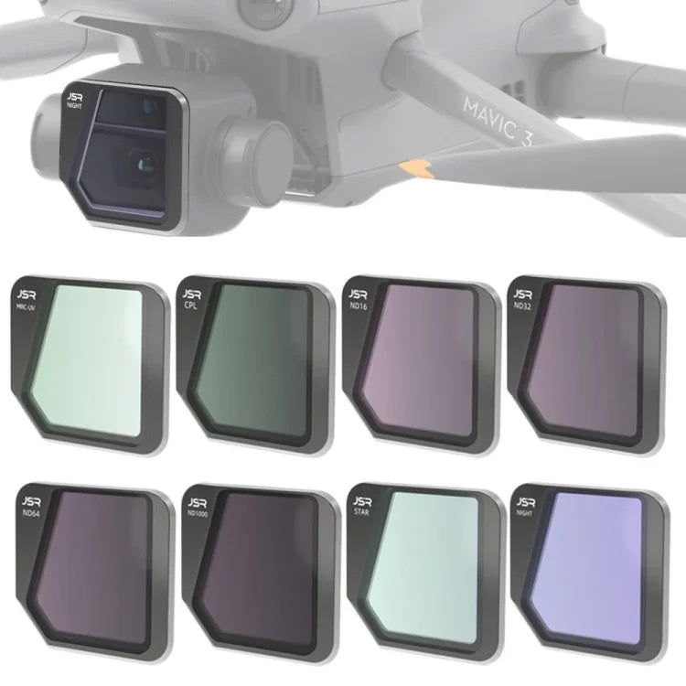 JSRドローン 8-in-1 MCUV+CPL+ND16+32+64+1000+STAR+NIGHT レンズフィルター DJI Mavic 3用、MCUV+CPL+ND16+32+64+1000+STAR+NIGHT