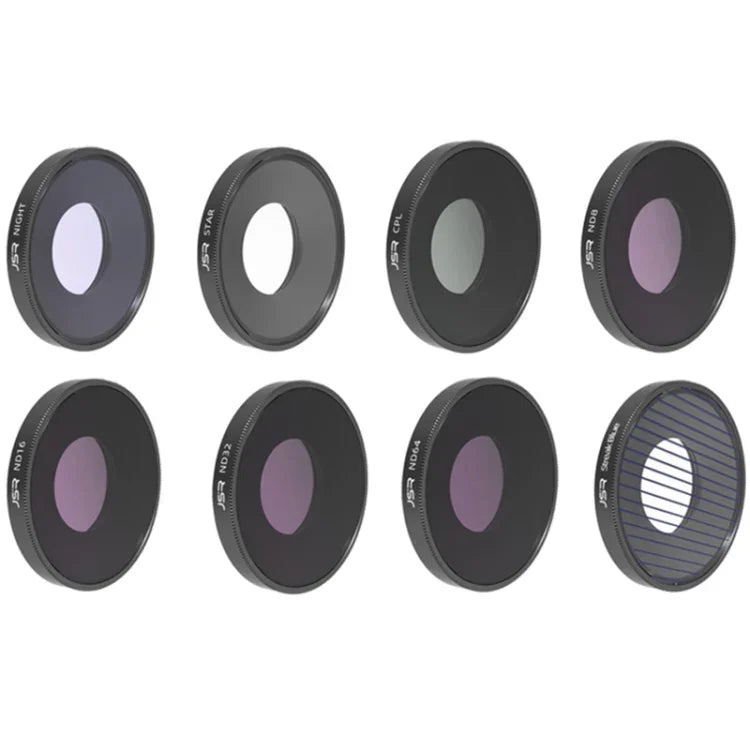 DJI Osmo Action 3用 JSR 8-in-1 ストリークブルー CPL ND8 ND16 ND32 ND64 スター ナイト レンズフィルター, 8-in-1