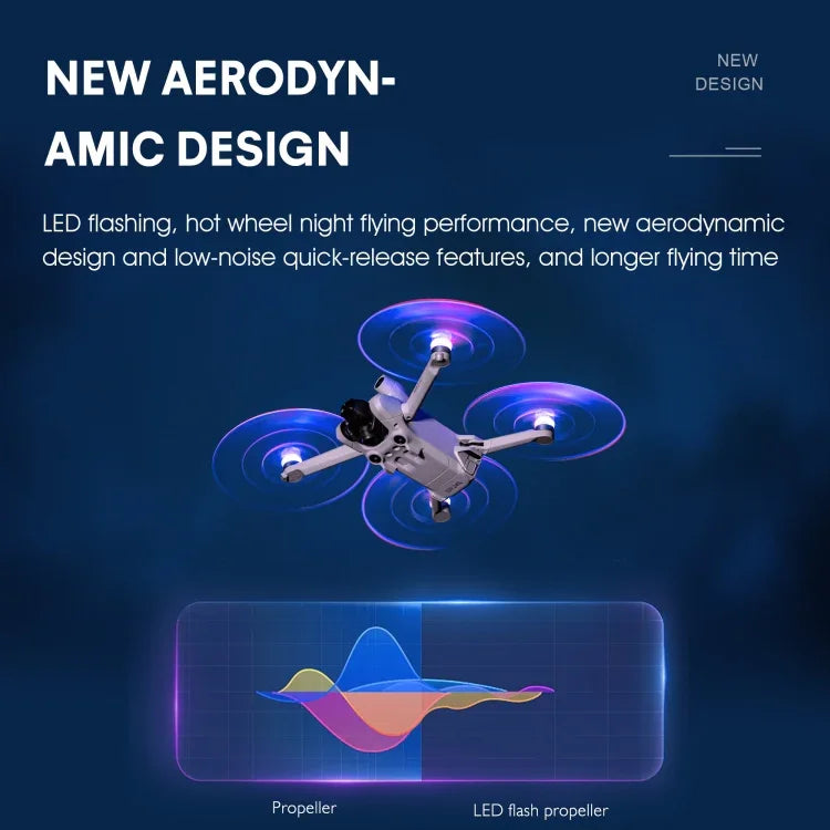 DJI Mini 4 Pro / Mavic Mini 3 Pro用 STARTRC 2ペア カラーLEDフラッシュランプ 低ノイズプロペラ, DJI Mavic Mini 3 Pro対応