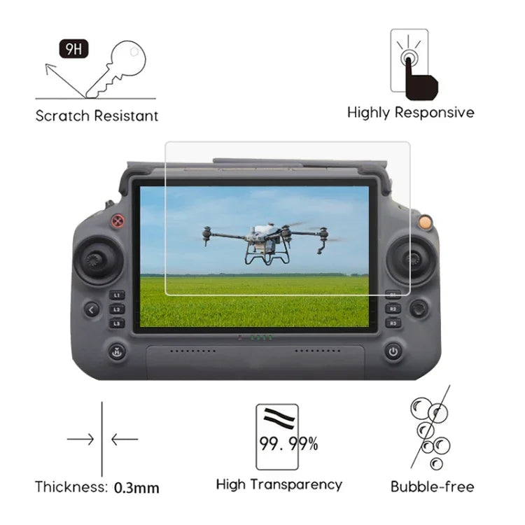 DJI T40 リモコン用耐衝撃強化ガラスドローンRCスクリーンフィルム、DJI T40 リモコン用