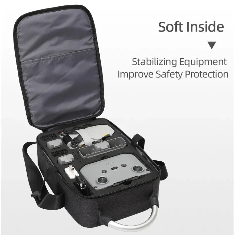 DJI Mini 2 SE 衝撃吸収 シングルショルダー収納キャリングケース ボックスバッグ、サイズ: 30 x 22 x 8.5cm、ブラック