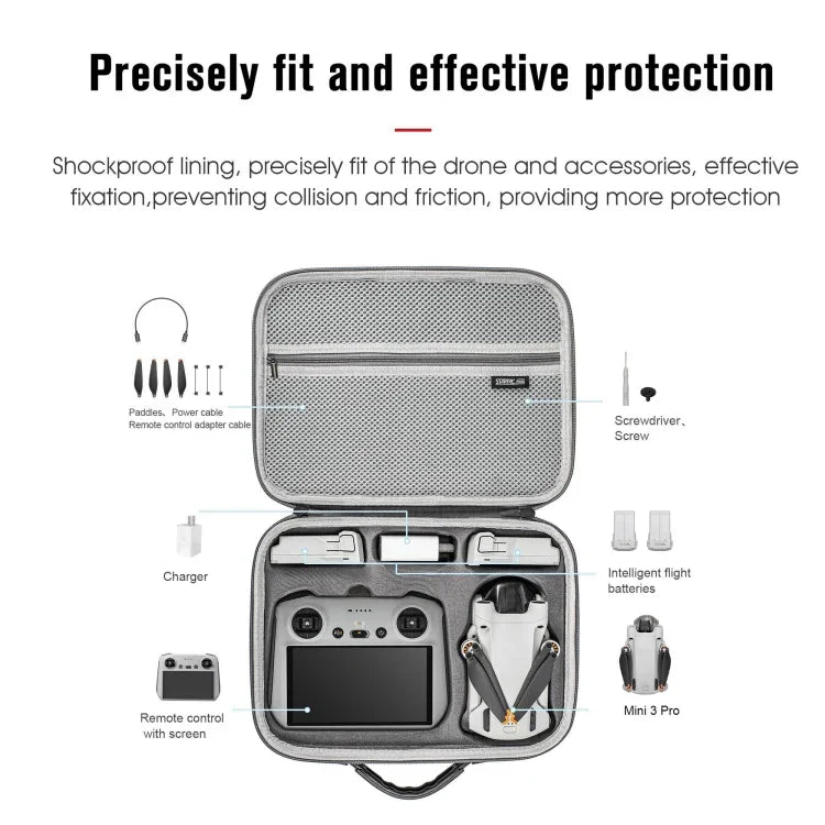 DJI Mini 3 Pro / RC用 スターTRC防水ショルダー収納バッグ ハンドバッグ、DJI Mini 3 Pro / RC用