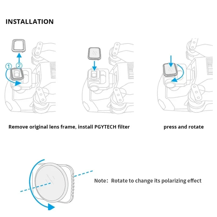PGYTECH P-16A-032 UVレンズフィルター DJI Mavic Air 2ドローンアクセサリー UVレンズ