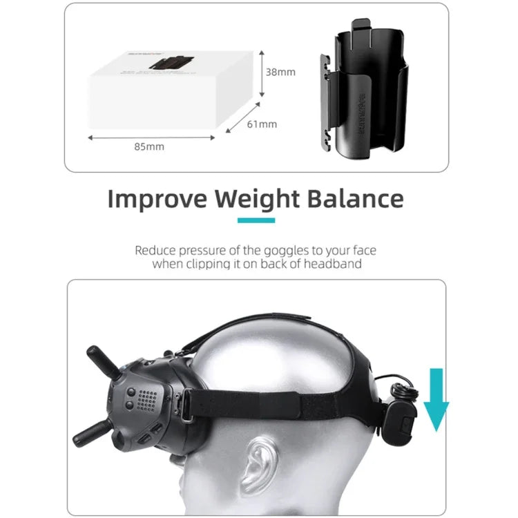 DJI FPV Goggles V2用Sunnylifeバッテリークリップホルダー ケーブル管理ワインダー保護ケース, Sunnylifeバッテリーブラケット