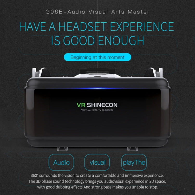 VR SHINECON G06E バーチャルリアリティ 3D ビデオグラス 4.7インチ～6.1インチスマートフォン対応 ヘッドセット付き, G06E