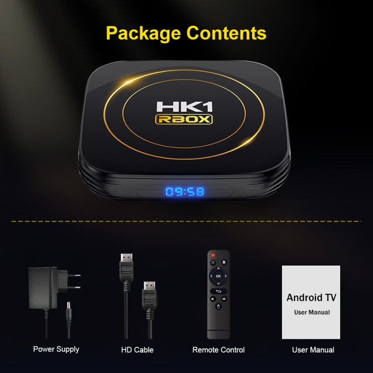 HK1 RBOX-H8S 4K ウルトラHD Android 12.0 スマートTVボックス リモコン付き、Allwinner H618 クアッドコア、4GB+64GB、4GB+64GB