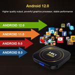 HK1 RBOX-H8S 4K ウルトラHD Android 12.0 スマートTVボックス リモコン付き、Allwinner H618 クアッドコア、4GB+64GB、4GB+64GB