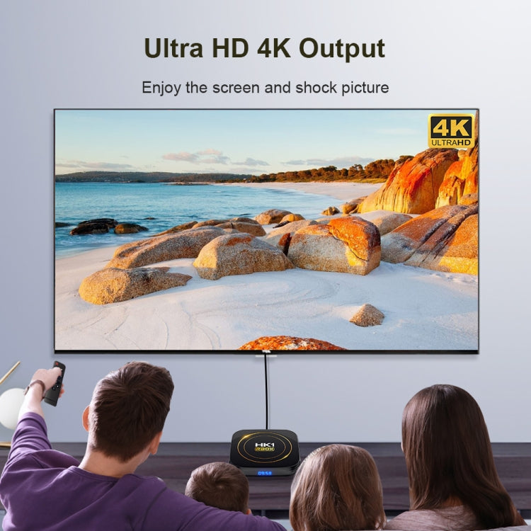 HK1 RBOX-H8S 4K ウルトラHD Android 12.0 スマートTVボックス リモコン付き、Allwinner H618 クアッドコア、4GB+64GB、4GB+64GB