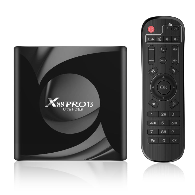X88 Pro 13 Android 13.0 スマートTVボックス リモコン付き、RK3528 クアッドコア、4G+32GB、4G+32GB