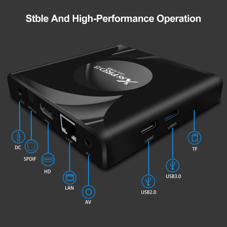 X88 Pro 13 Android 13.0 スマートTVボックス リモコン付き、RK3528 クアッドコア、4G+32GB、4G+32GB