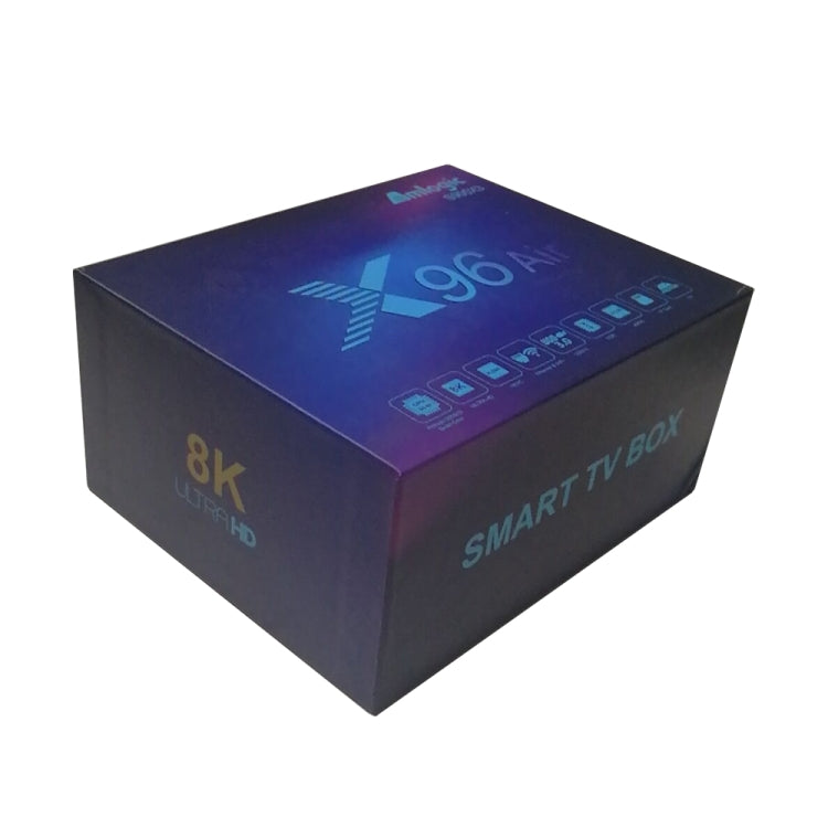 X96 Air 8K スマートTVボックス Android 9.0 メディアプレーヤー リモコン付き、クアッドコア Amlogic S905X3、RAM: 4GB、ROM: 32GB、デュアルバンドWiFi、Bluetooth、AUプラグ、4GB+32GB