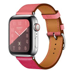 ツーカラーシングルループレザーリストストラップ Apple Watch Series 3 & 2 & 1用、38mm オレンジ+ブライトブルー、42mm オレンジ+ブライトブルー、38mm ピンク+ワインレッド、42mm ピンク+ワインレッド、38mm アンバー+オレンジレッド+ライトローズレッド、42mm アンバー+オレンジレッド+ライトローズレッド