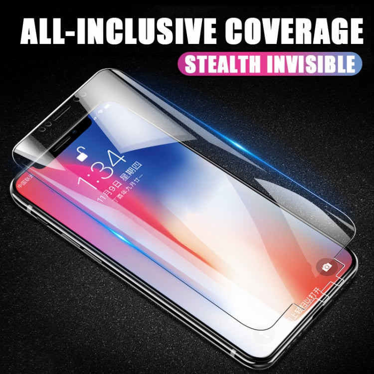 25枚セット ソフトハイドロゲルフィルム フルカバー フロントプロテクター アルコール綿＋スクラッチカード付き、iPhone 6 / 7 / 8用(25枚)、iPhone 6 Plus用(25枚)、iPhone 7 Plus / 8 Plus用(25枚)、iPhone X / XS用(25枚)、iPhone XR用(25枚)、iPhone XS Max用