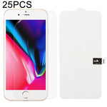 25枚セット ソフトハイドロゲルフィルム フルカバー フロントプロテクター アルコール綿＋スクラッチカード付き、iPhone 6 / 7 / 8用(25枚)、iPhone 6 Plus用(25枚)、iPhone 7 Plus / 8 Plus用(25枚)、iPhone X / XS用(25枚)、iPhone XR用(25枚)、iPhone XS Max用