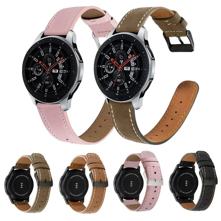 ラウンドテール本革交換ストラップ Samsung Galaxy Watch 3 41mm / 45mm / 42mm / 46mm対応