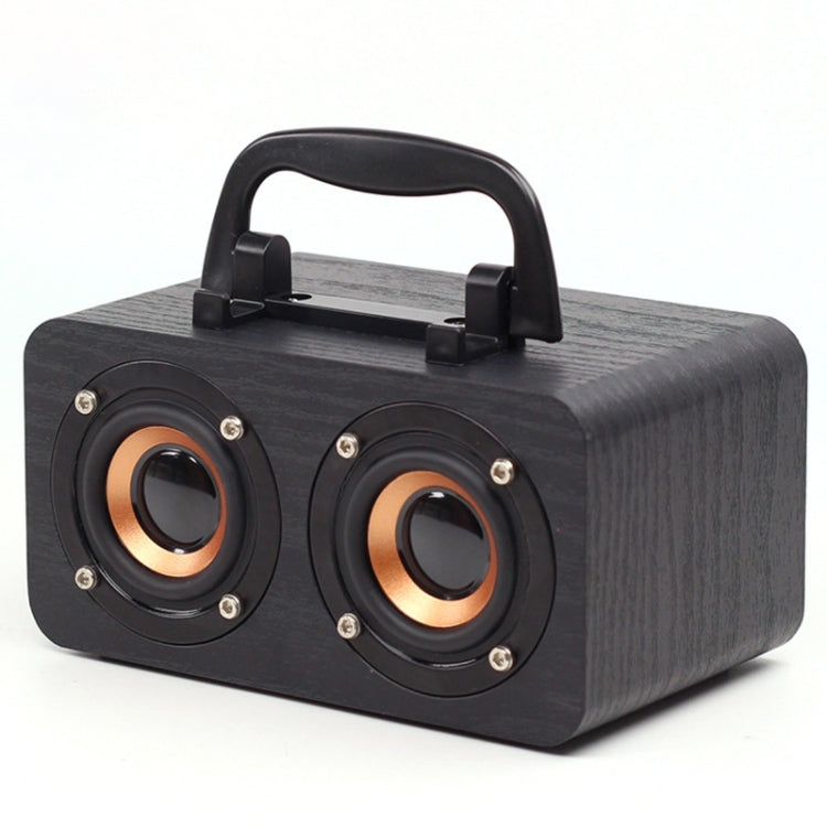 FT-4002 木製ワイヤレス Bluetoothポータブルレトロサブウーファースピーカー TFカード＆USB MP3再生対応 ブラック木目、イエロウッド目、レッド木目