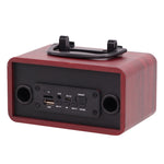 FT-4002 木製ワイヤレス Bluetoothポータブルレトロサブウーファースピーカー TFカード＆USB MP3再生対応 ブラック木目、イエロウッド目、レッド木目