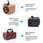 FT-4002 木製ワイヤレス Bluetoothポータブルレトロサブウーファースピーカー TFカード＆USB MP3再生対応 ブラック木目、イエロウッド目、レッド木目