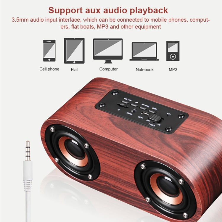 Q8 Bluetooth 4.2 クラシック木製ダブルホーン Bluetoothスピーカー Q8（レッド木目）、Q8（ウォールナット目）