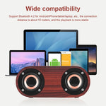 Q8 Bluetooth 4.2 クラシック木製ダブルホーン Bluetoothスピーカー Q8（レッド木目）、Q8（ウォールナット目）