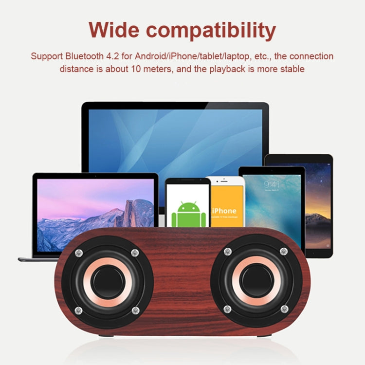 Q8 Bluetooth 4.2 クラシック木製ダブルホーン Bluetoothスピーカー Q8（レッド木目）、Q8（ウォールナット目）