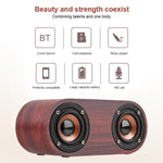Q8 Bluetooth 4.2 クラシック木製ダブルホーン Bluetoothスピーカー Q8（レッド木目）、Q8（ウォールナット目）