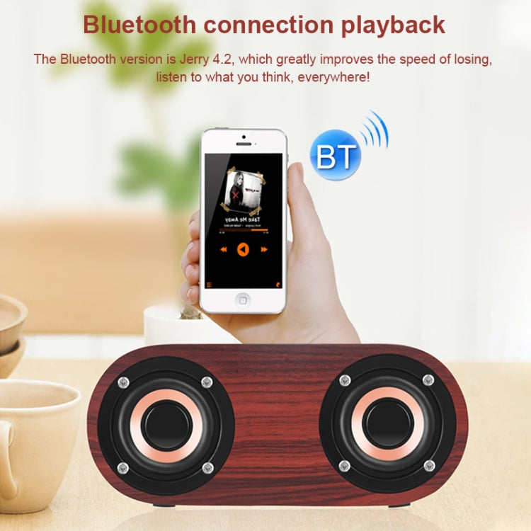 Q8 Bluetooth 4.2 クラシック木製ダブルホーン Bluetoothスピーカー Q8（レッド木目）、Q8（ウォールナット目）