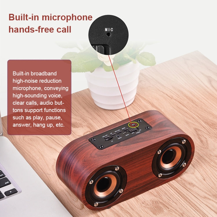 Q8 Bluetooth 4.2 クラシック木製ダブルホーン Bluetoothスピーカー Q8（レッド木目）、Q8（ウォールナット目）